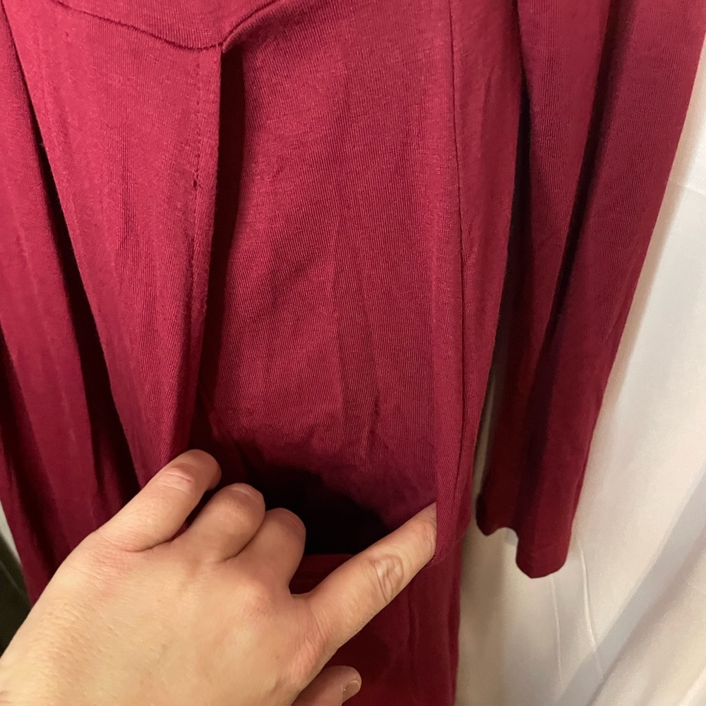 *SALE* Women’s long sleeve pleated stretchy dress, knee length pockets XL NWT - Picture 3 of 15